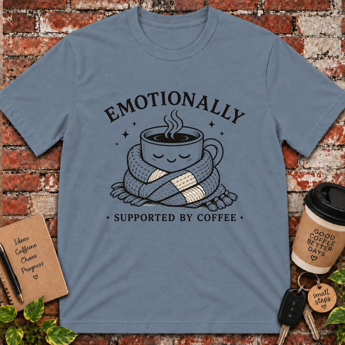 Emotionally Supported by Coffee T-Shirt