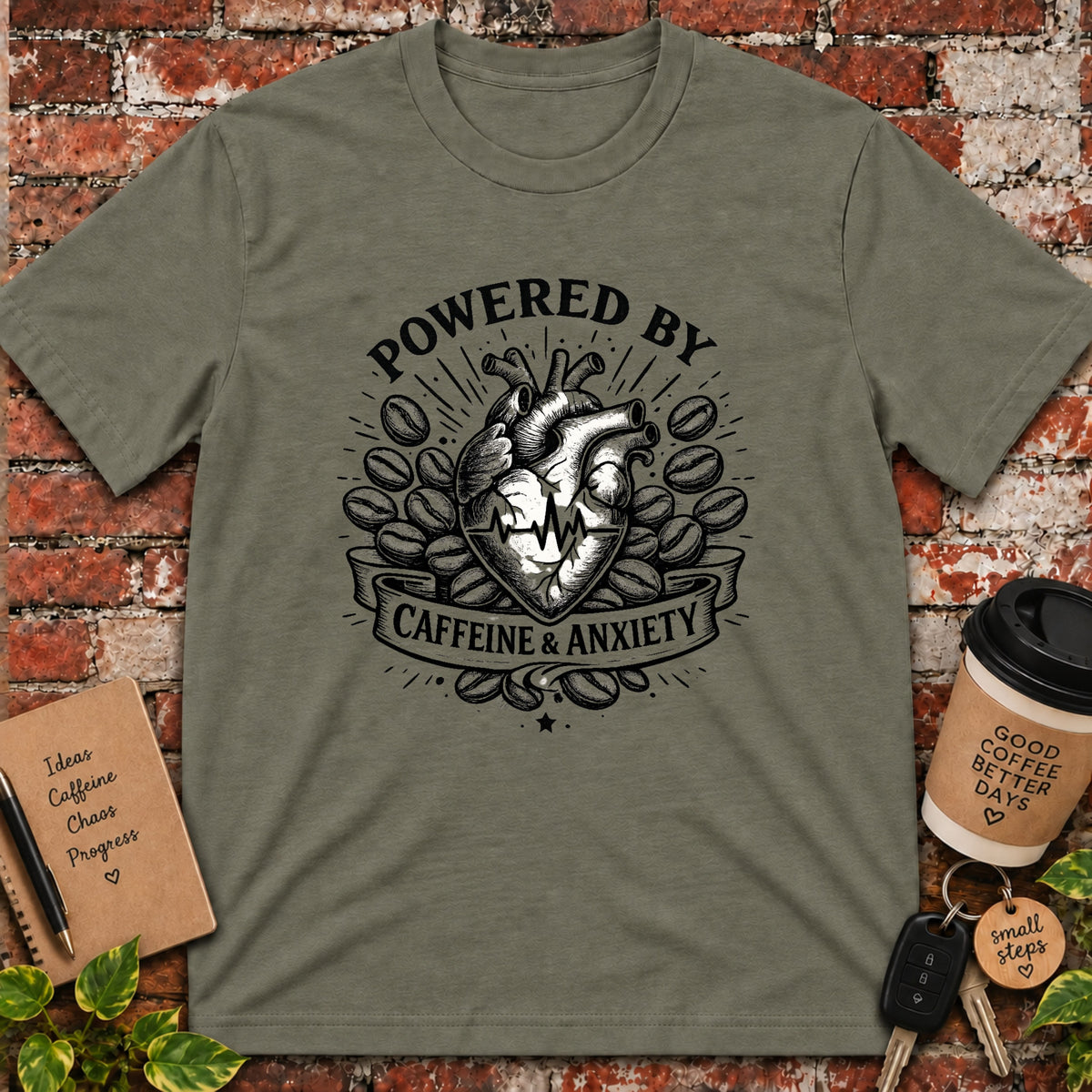 Powered By Caffeine & Anxiety T-Shirt