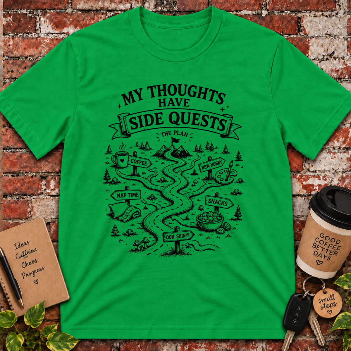 My Thoughts Have Side Quests T-Shirt