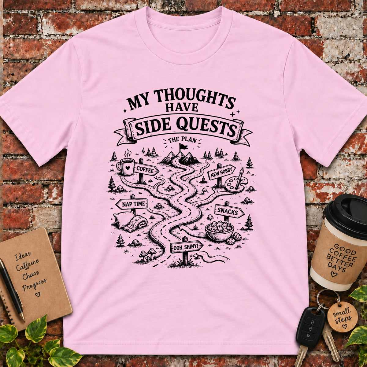 My Thoughts Have Side Quests T-Shirt