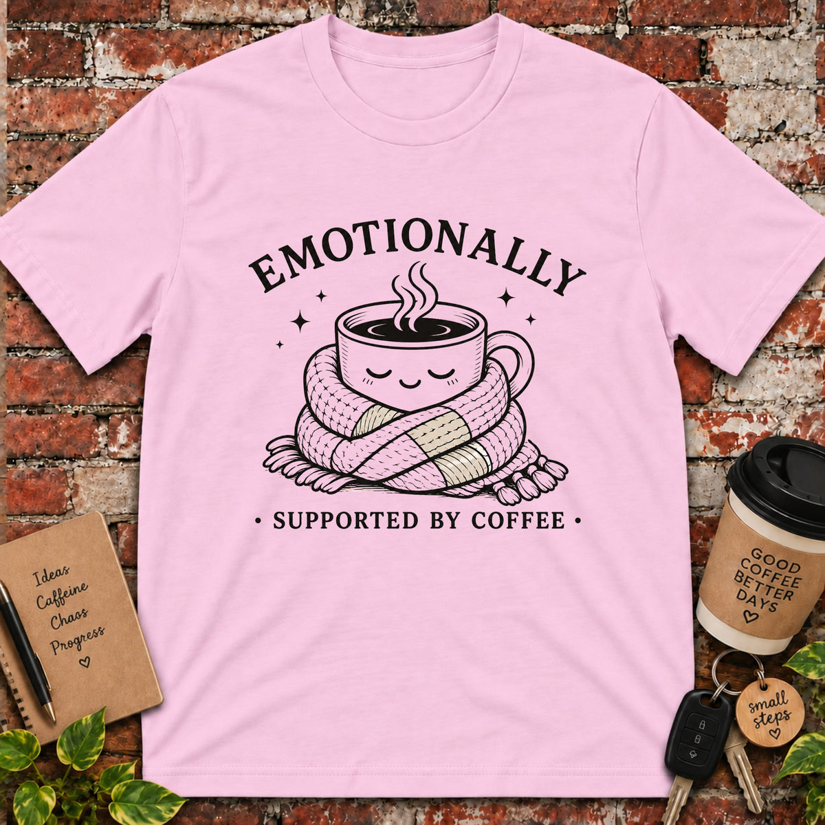 Emotionally Supported by Coffee T-Shirt