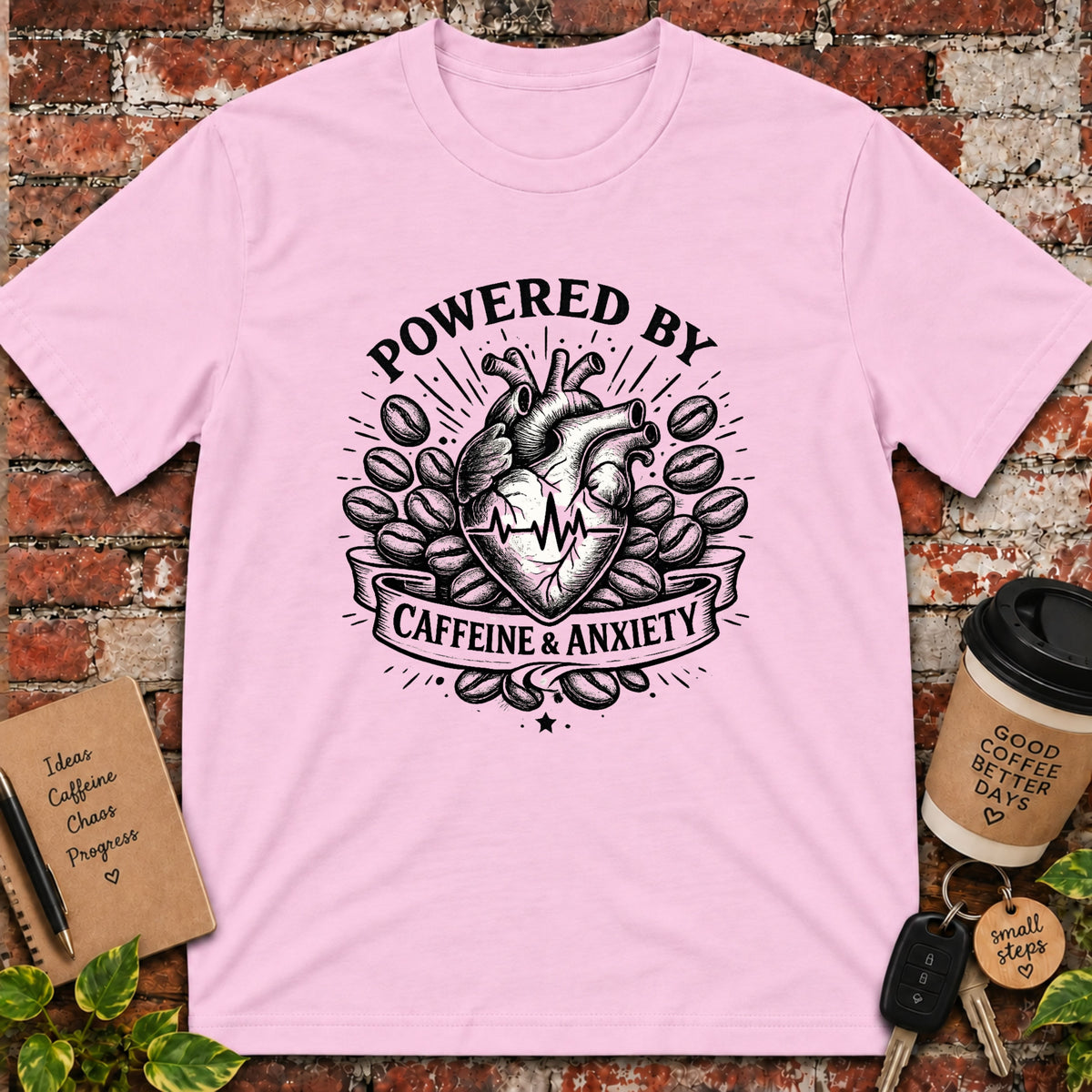 Powered By Caffeine & Anxiety T-Shirt