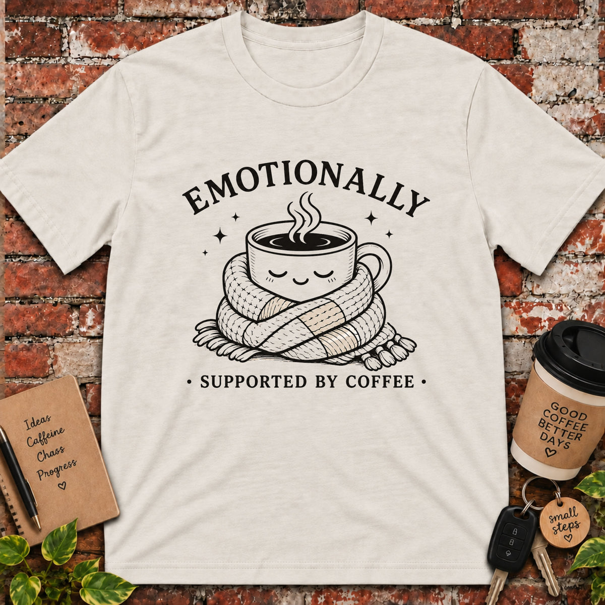 Emotionally Supported by Coffee T-Shirt