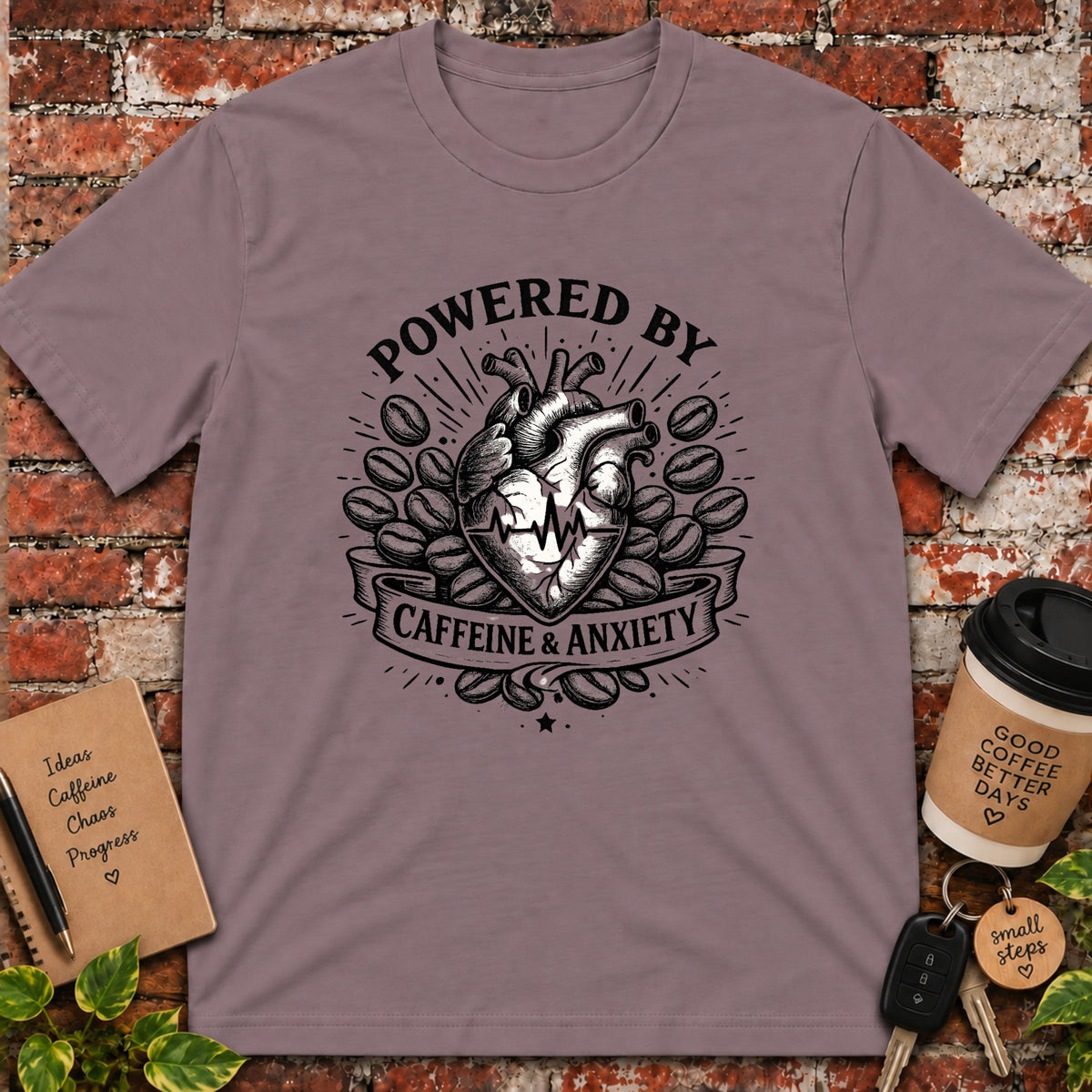 Powered By Caffeine & Anxiety T-Shirt