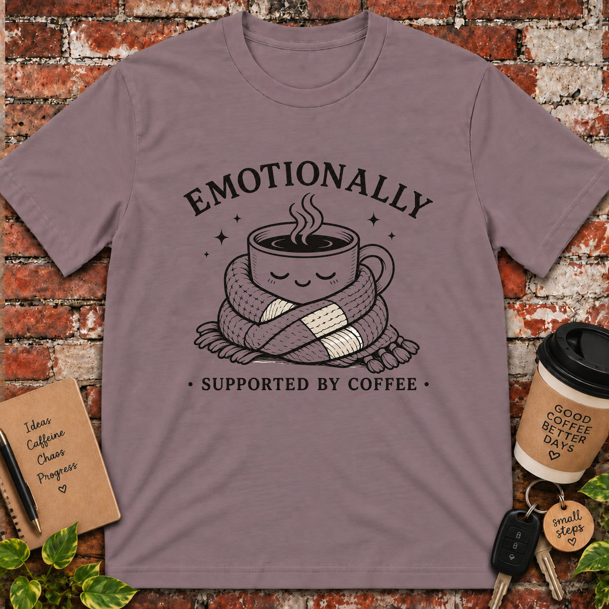 Emotionally Supported by Coffee T-Shirt