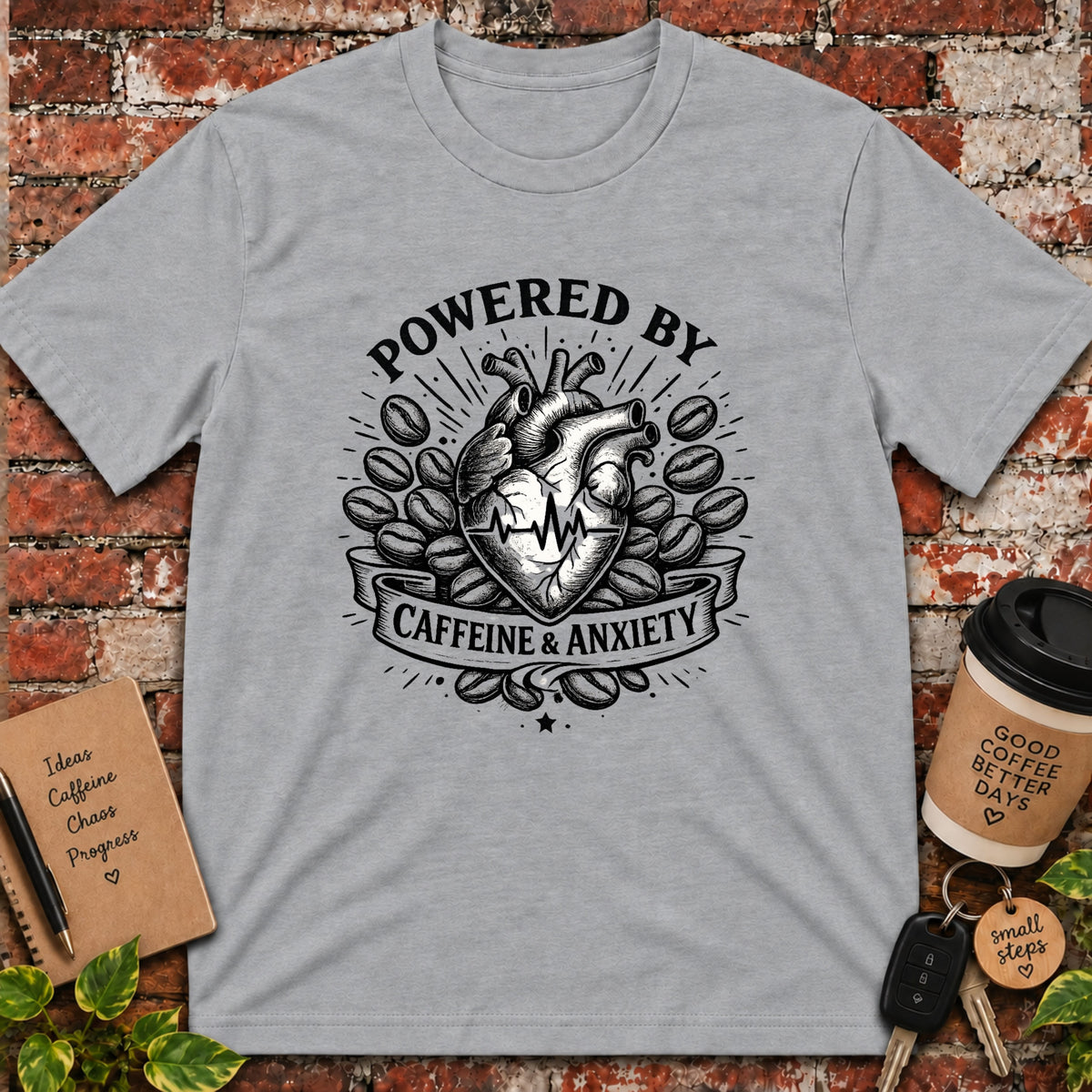 Powered By Caffeine & Anxiety T-Shirt